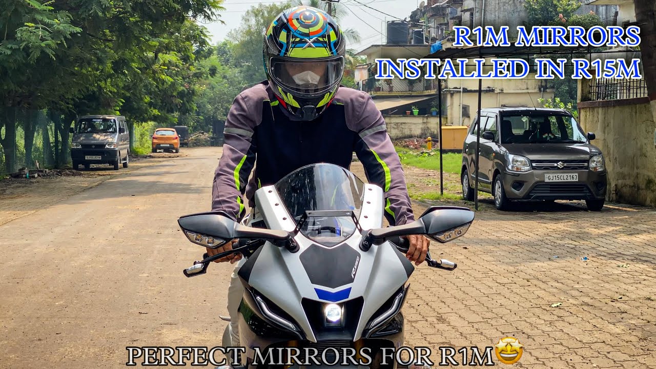 India’s First R1 Type Mirror Installed In Yamaha R15M / v4 || Perfect Mirror