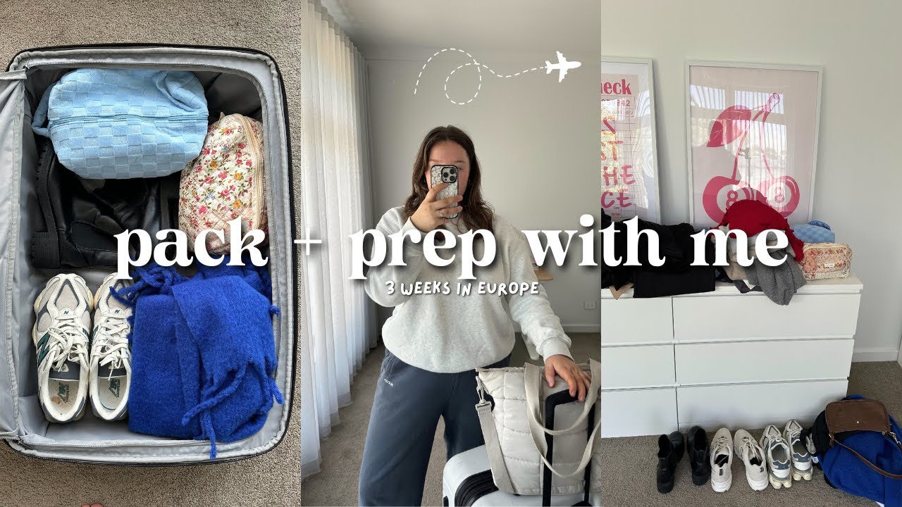pack + prep with me for EUROPE (3 weeks travel) ✈️🍂