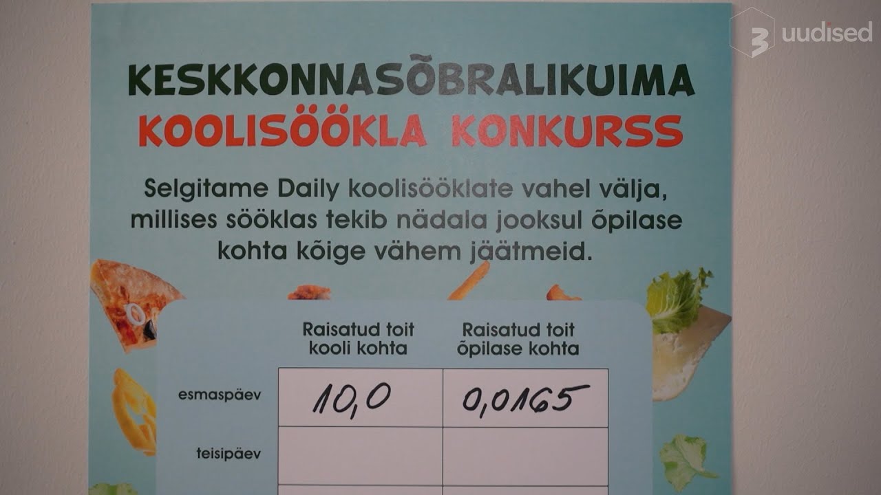 TV3 uudised: taldrikud puhtaks! Koolides käib raiskamisvastane võistlus