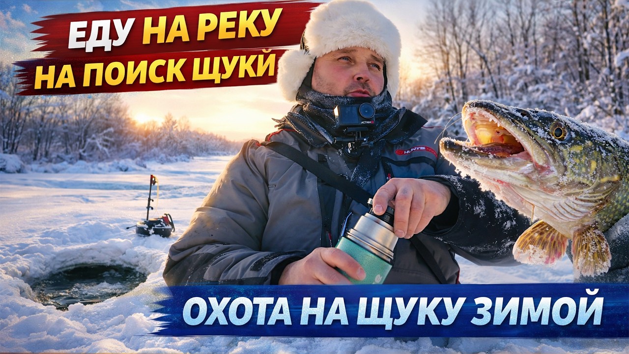 ПОИСК ЩУКИ ЗИМОЙ НА РЕКЕ. РЫБАЛКА СО ЛЬДА