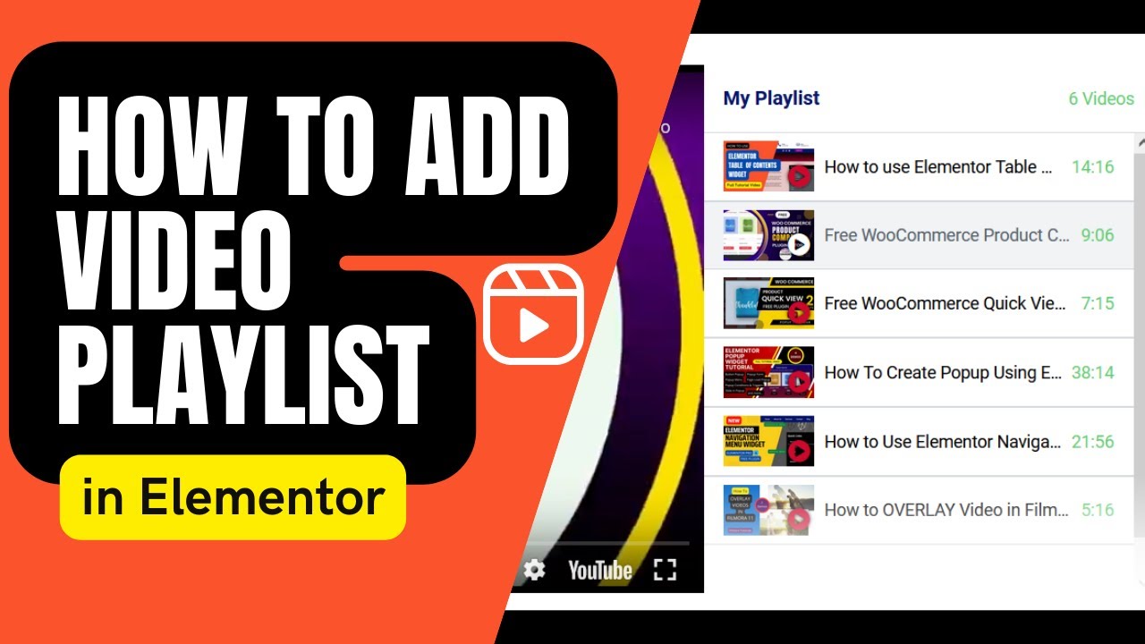 How to use Elementor Video playlist Widget | Create Youtube video playlist