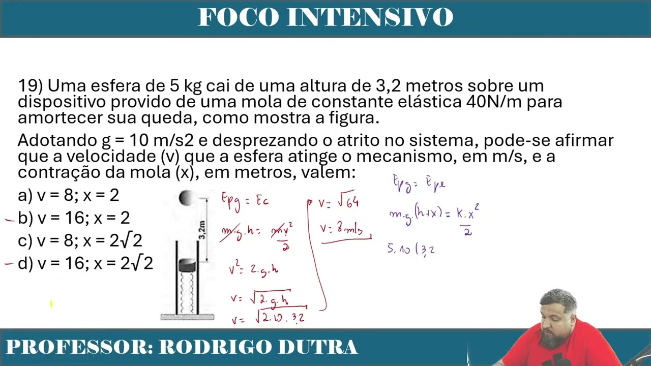 QUESTÃO DE PROVA DA EEAR - ENERGIA POTENCIAL ELÁSTICA
