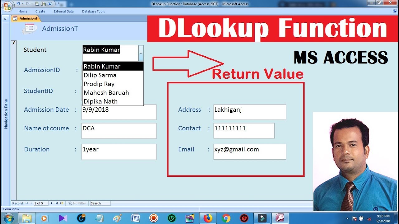 DLookup Function, statement in access