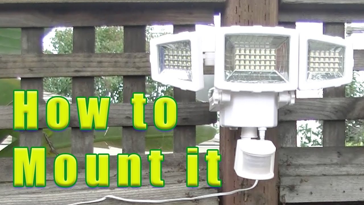 How To Install / Mount  A Westinghouse 2000 Lumen Triple Head Solar Security Light -Motion Activated