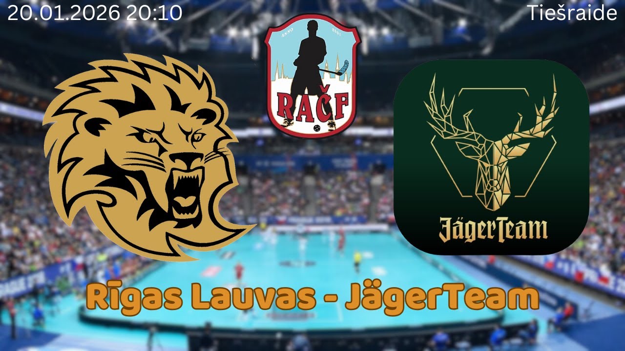 Florbols RAČF. Rīgas Lauvas - JägerTeam. Rīgā, 20.01.2026.