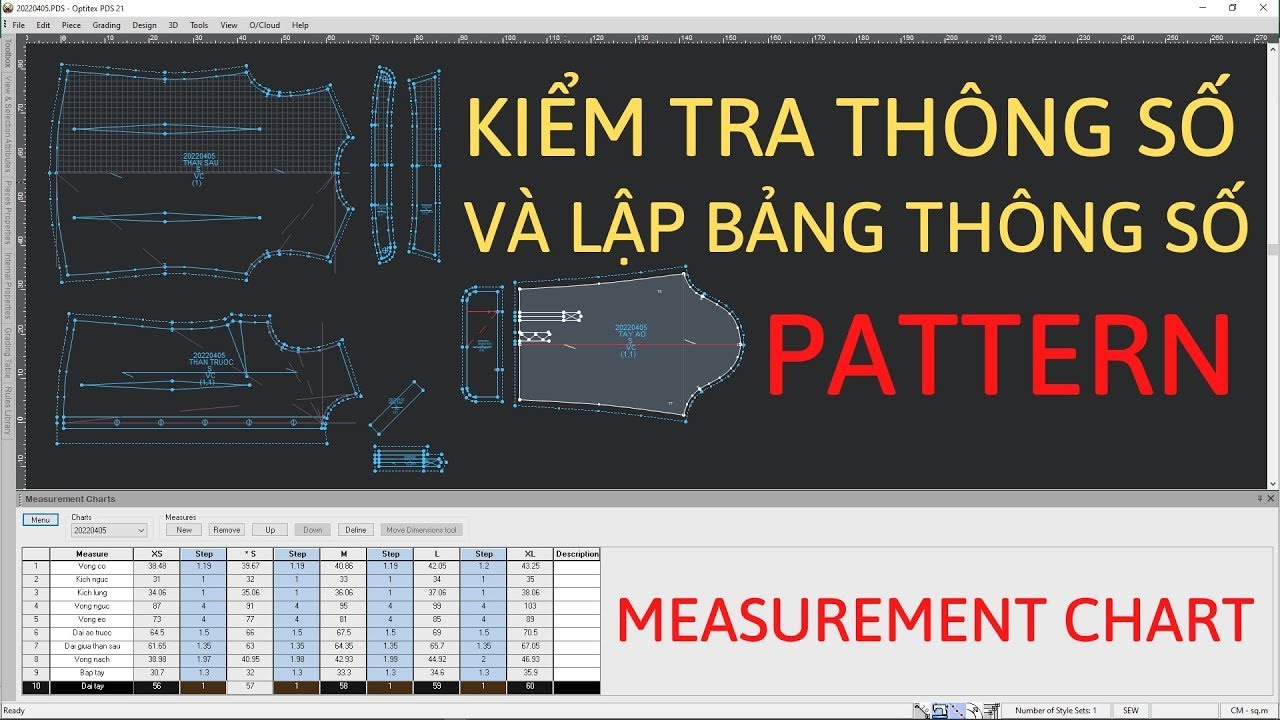 Cách đo thông số của rập và lập bảng thông số / measurement chart optitex