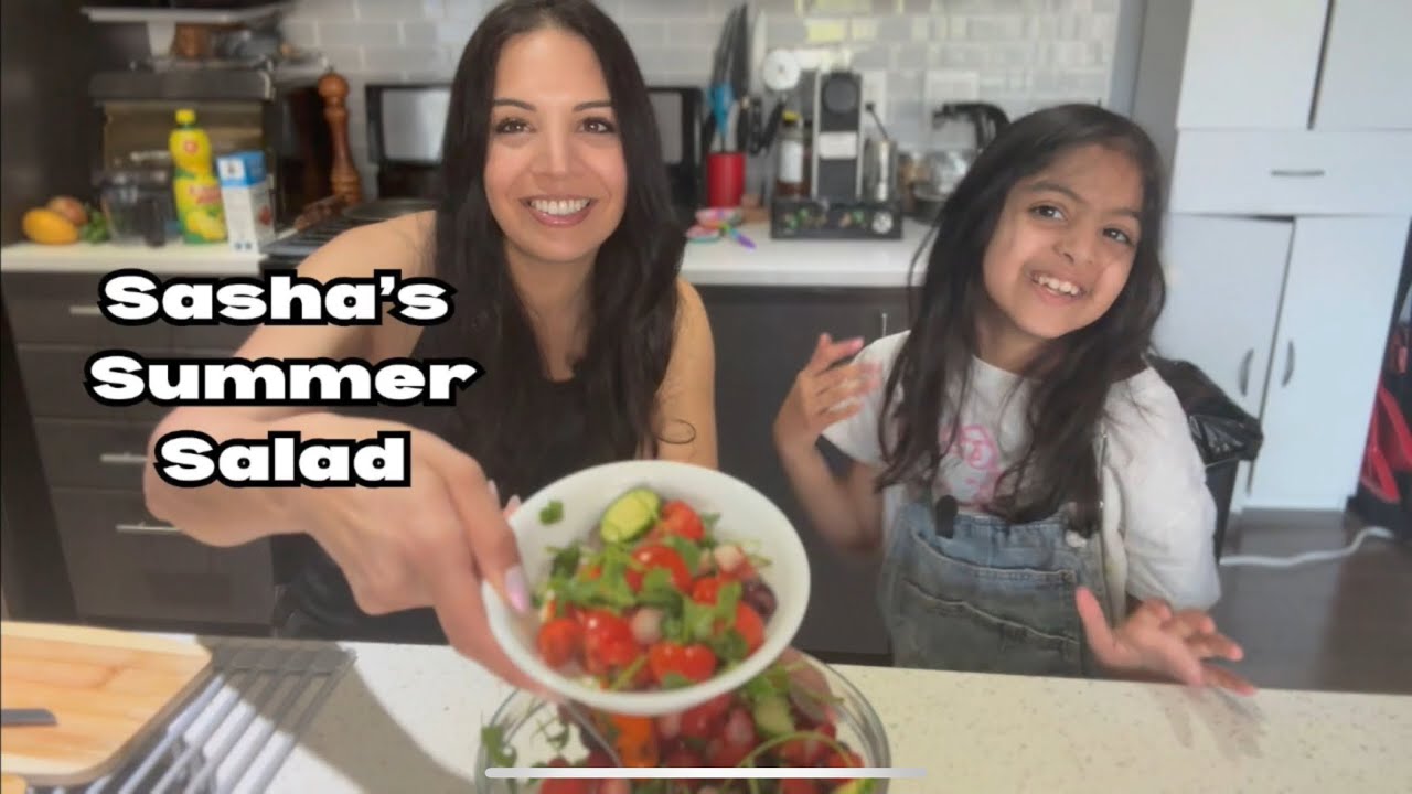6 year old chef makes a salad!