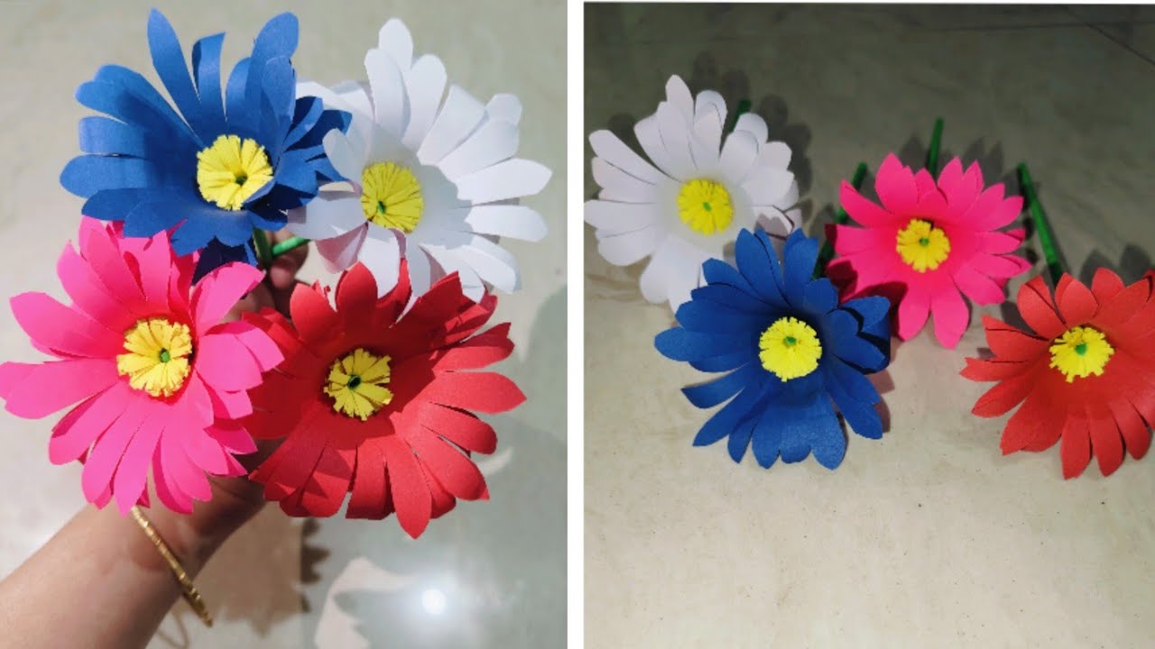 Awesome Paper Flowers 🌺✨|| For Flower Vase || Step By Step For Beginners || Home Decor Ideas || 