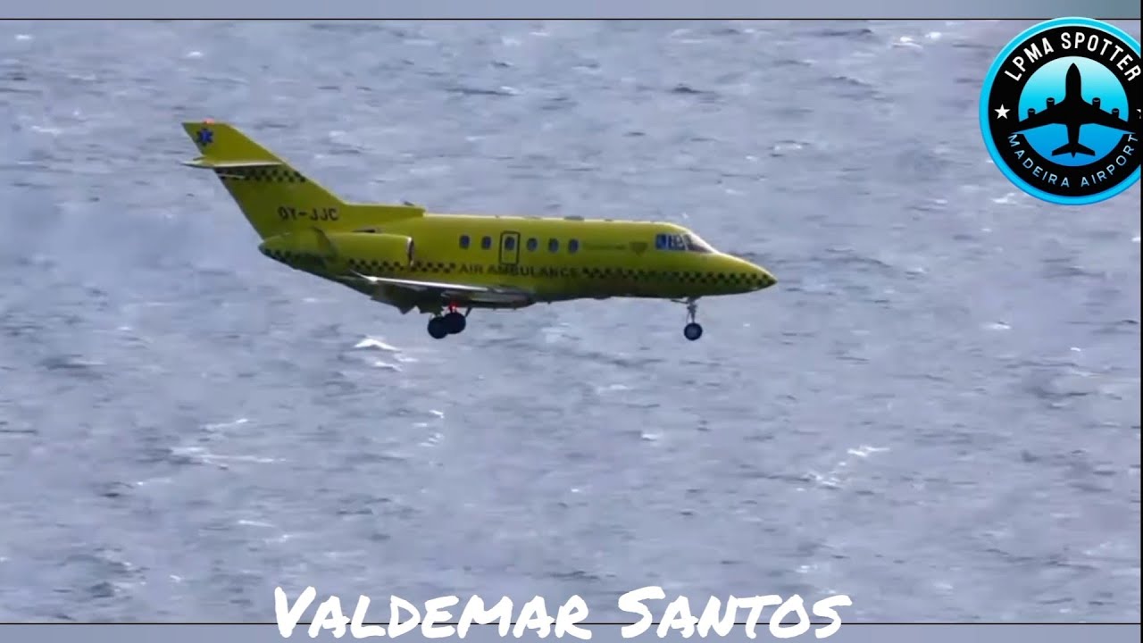 AIR AMBULANCE Raytheon Hawker 800XP Landing at Madeira Airport ✈️