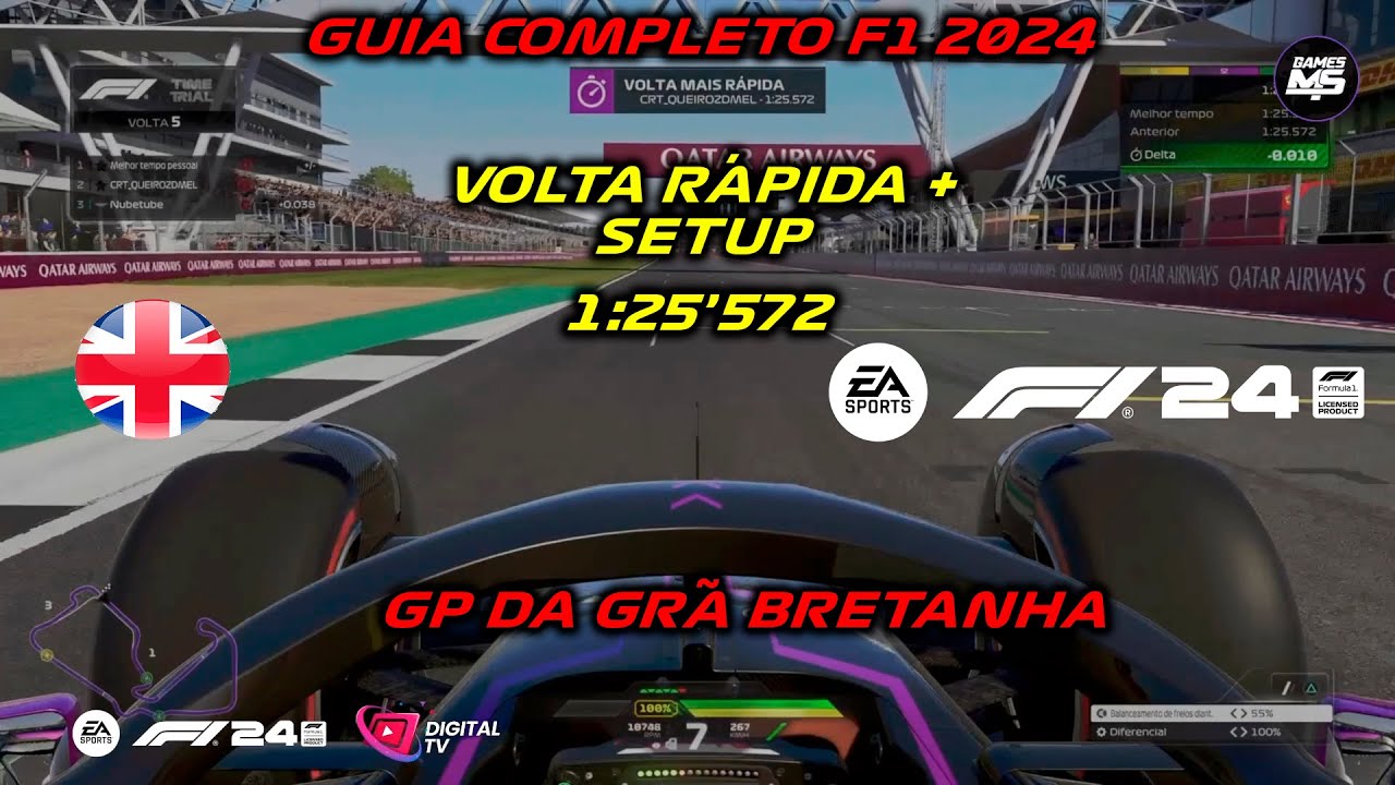 F1 2024 GUIA COMPLETO GP DA GRÃ BRETANHA | HOTLAP + SETUP PARA CORRIDA | 1:25'572