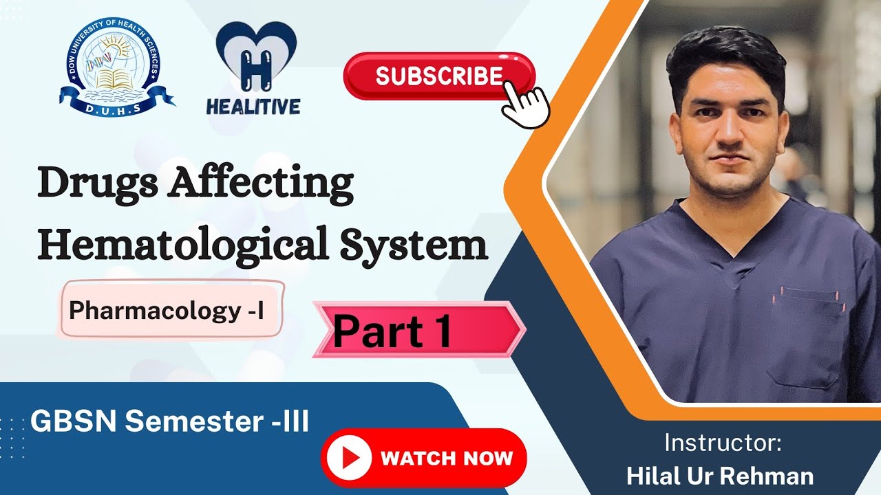 Drugs Affecting Hematological Disorders | Pharmacology Lecture | GBSN Semester III| Hilal Ur Rehman 