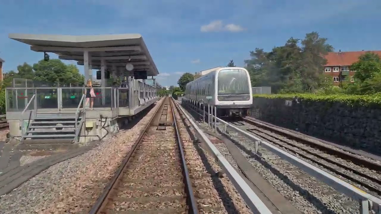 FRONT VIEW of Copenhagen Metro (M2) from Copenhagen Airport to Nørreport | Denmark