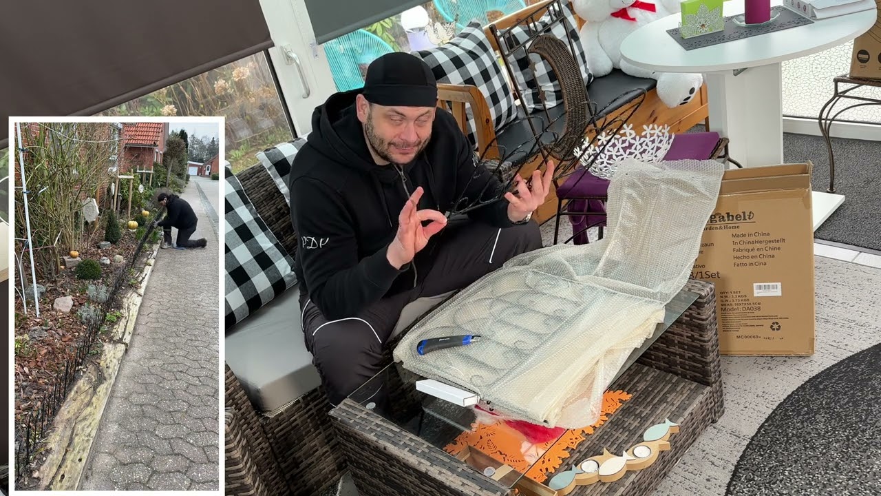 Amagabeli Beetzaun Metall 46x46cm 5St&uuml;ck Gartenzaun Metall Teichzaun Set Unboxing und Anleitung