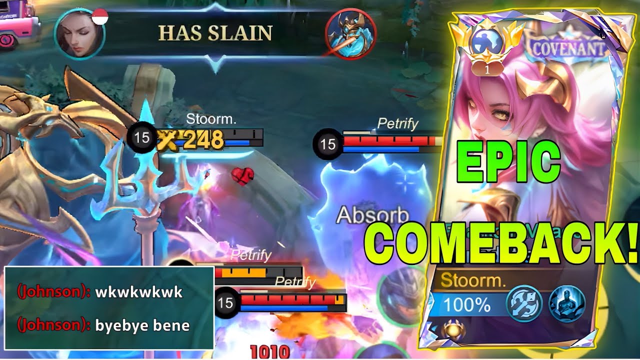 EPIC COMEBACK!? TRASH TALKER JOHNSON VS BENEDETTA!! | BENEDETTA GAMEPLAY | MLBB |
