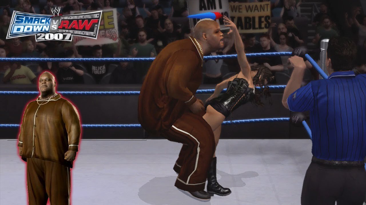 Smackdown vs Raw 2007 | All Divas Low Blow To Viscera #1