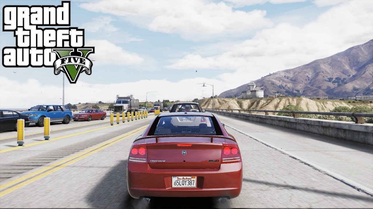 GTA 5 - Driving Through a Traffic Jam on the Freeway Again | 5x Heavy T raffic