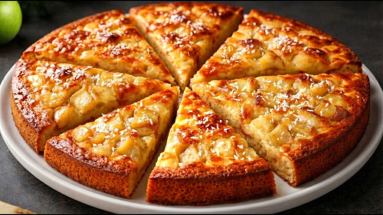 Wenn Sie 2 Eier und 2 &Auml;pfel haben, dann ist dieses Rezept genau richtig! Apfelkuchen in 5 Minuten