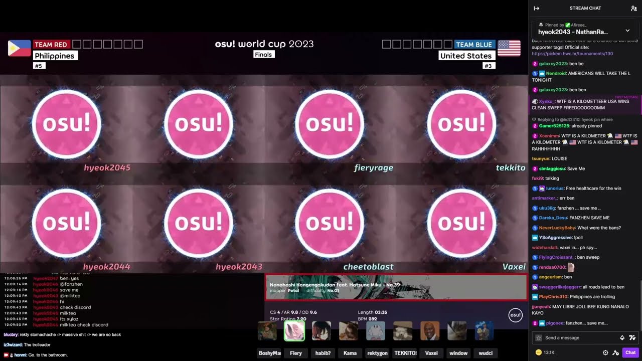 osu! World Cup 2023: (USA) vs (Philippines) Losers Finals 1 w/ USA Team Voice