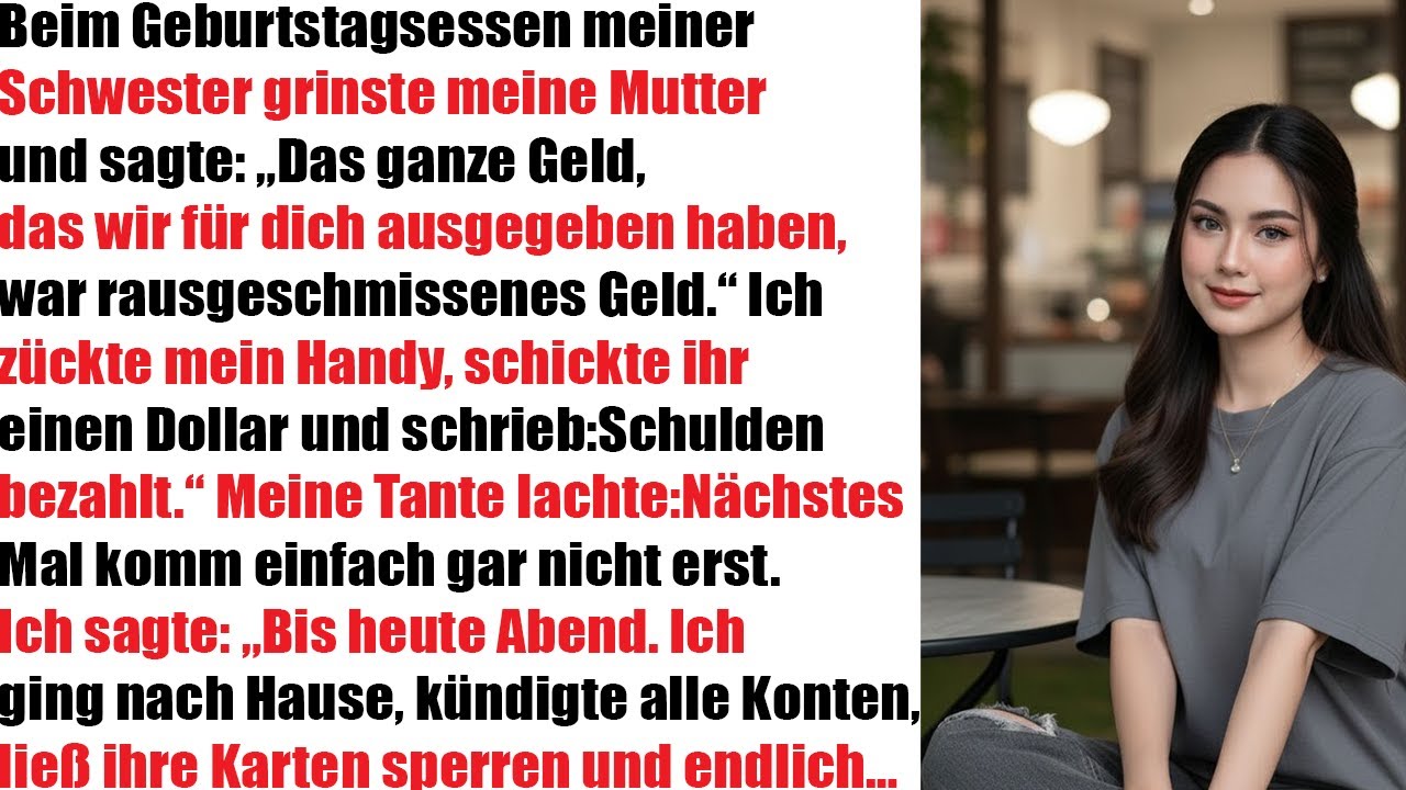 Beim Geburtstag meiner Schwester lächelte meine Mutter kalt: