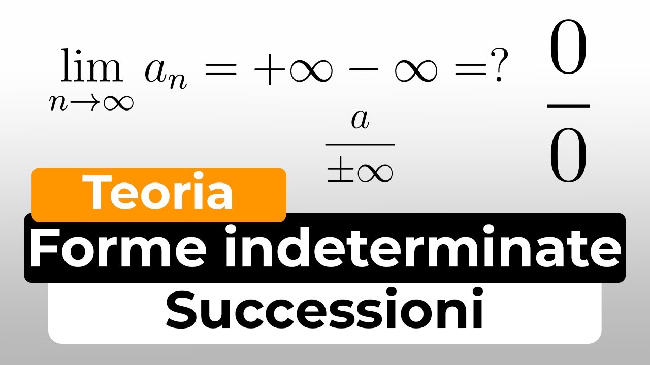 Riassunto forme di tutte le forme indeterminate del limite di successione | Teoria Successioni
