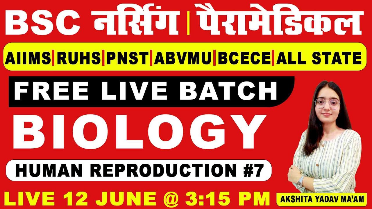 BSc Nursing Paramedical | Free live Batch | Biology Human Reproduction | Class 07 | Tutorsadda