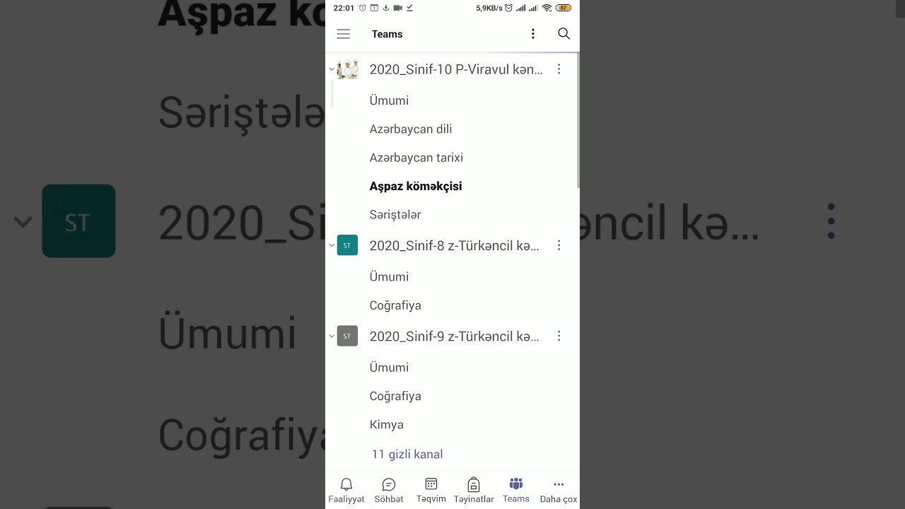 Teams-da testlərin nəticələrinə baxmaq qaydası