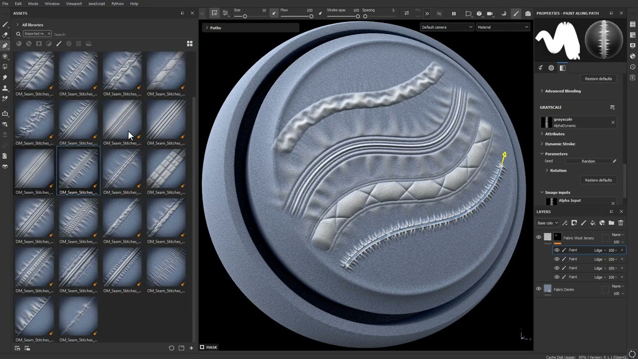 Dynamic Seam_ Stitch Brushes  For Substance Painter & Zbrush (Path Tool) V_05