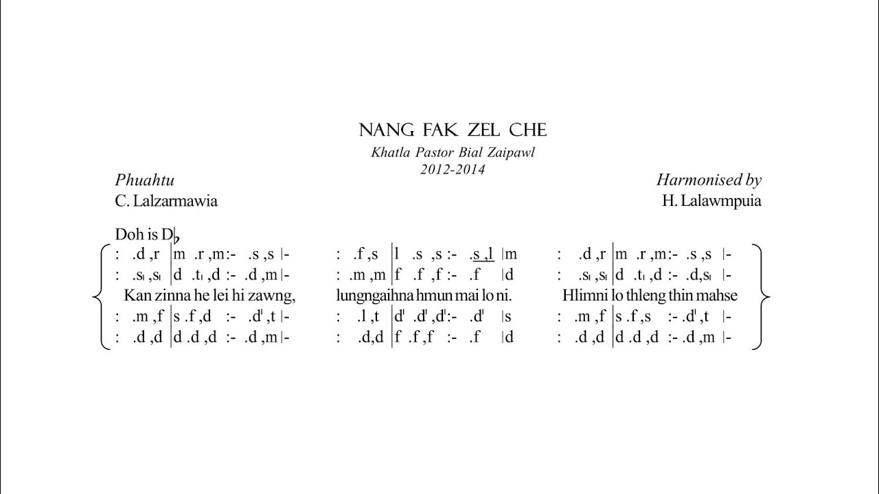 Nang fak zel che (SATB) | Khatla Pastor Bial Zaipawl