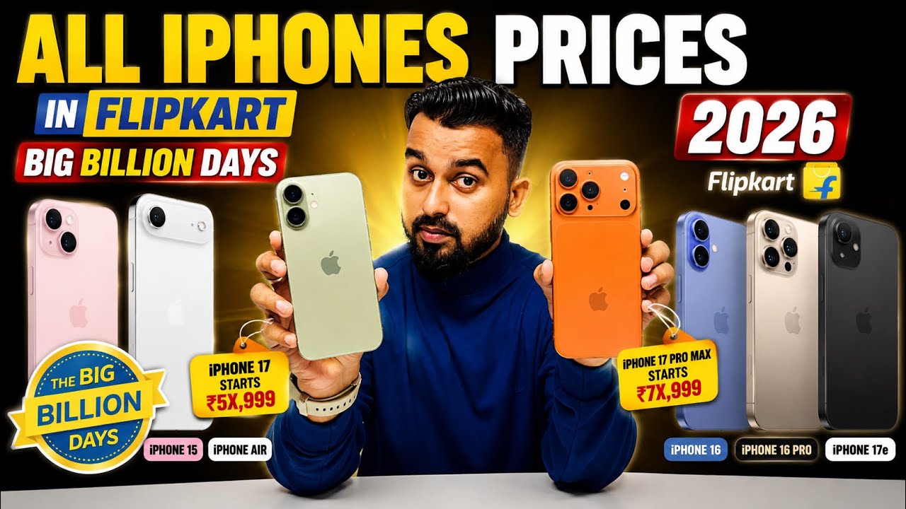 All iPhones Prices in Flipkart BBD😍Sale 2026 | iPhone 15,16 and 17 Series Prices | Amazon GIF sale