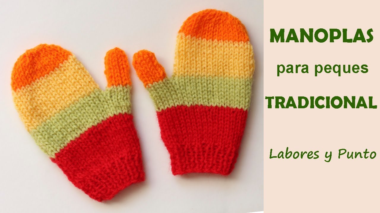 Como tejer manoplas para niños de forma tradicional a dos agujas