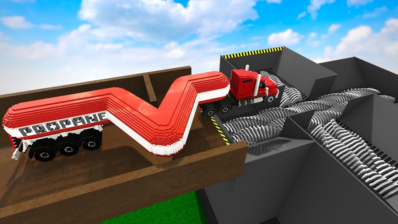 Cars Going Through Obstacles Fall Into The Blender From The Shredder Factory | Teardown