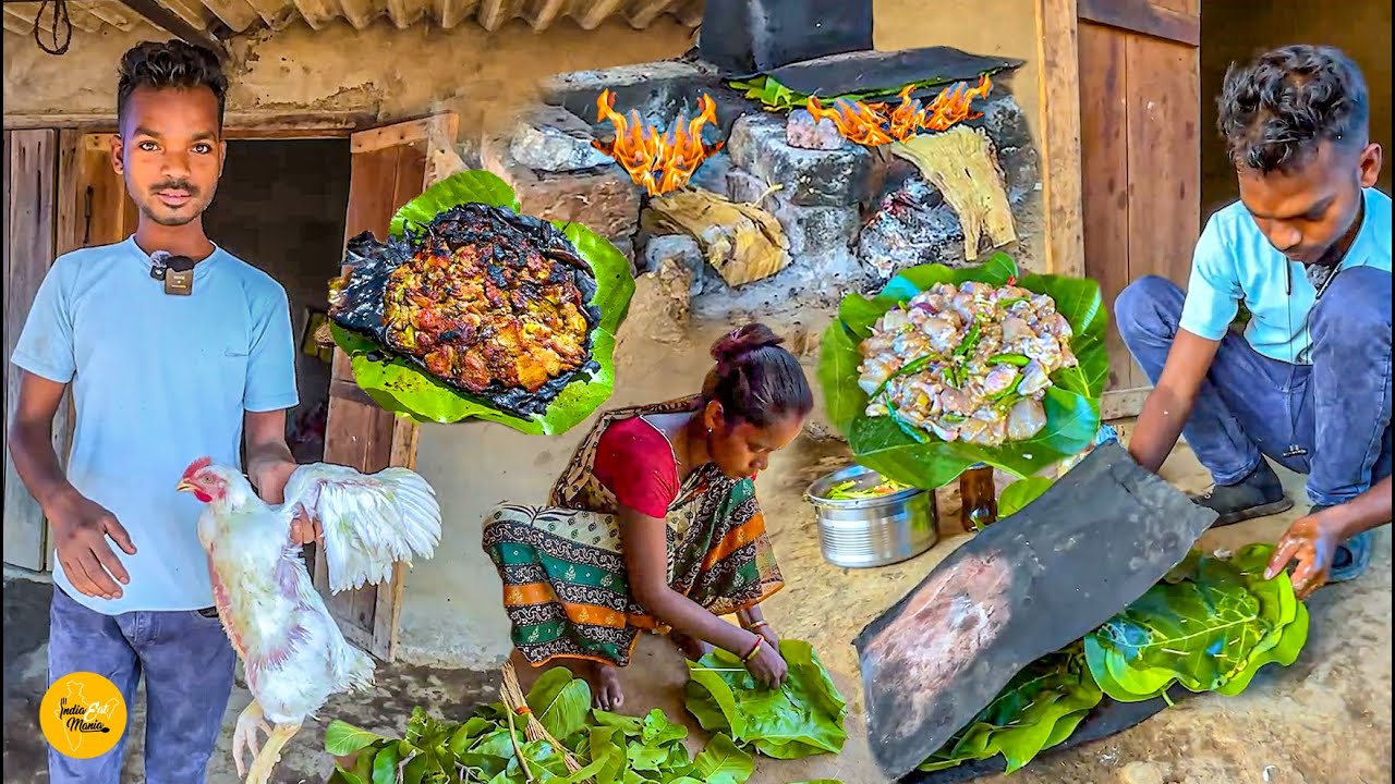 Jharkhandi Adivasi Style Desi Chicken Patpoda Making In Gumla l Gumla Street Food