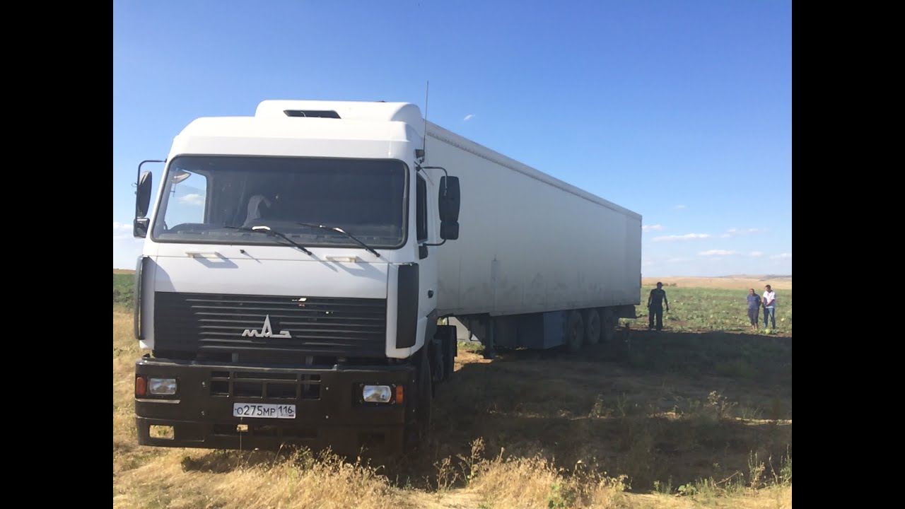Как тащит груженый Маз 5440 в затяжной подъём
