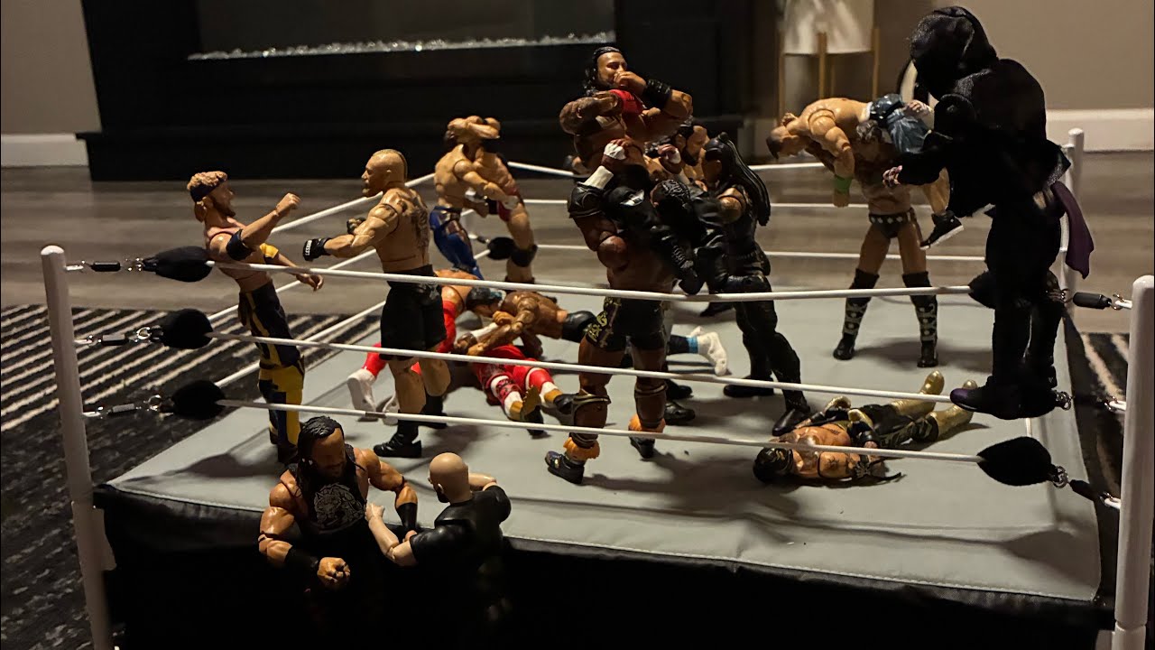 OEW 20 man royal rumble action figure match!