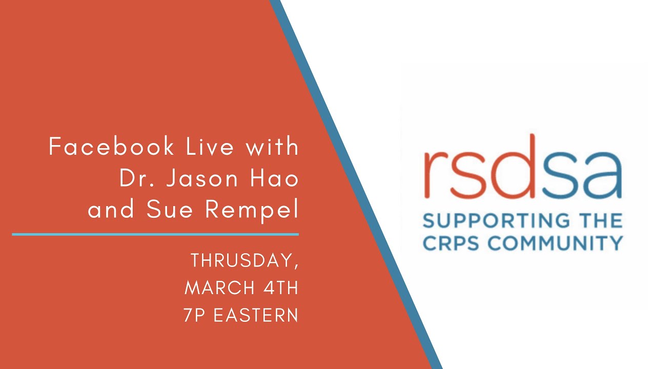 Facebook Live with Dr. Jason Hao and his patient, CRPS Warrior Sue Rempel.