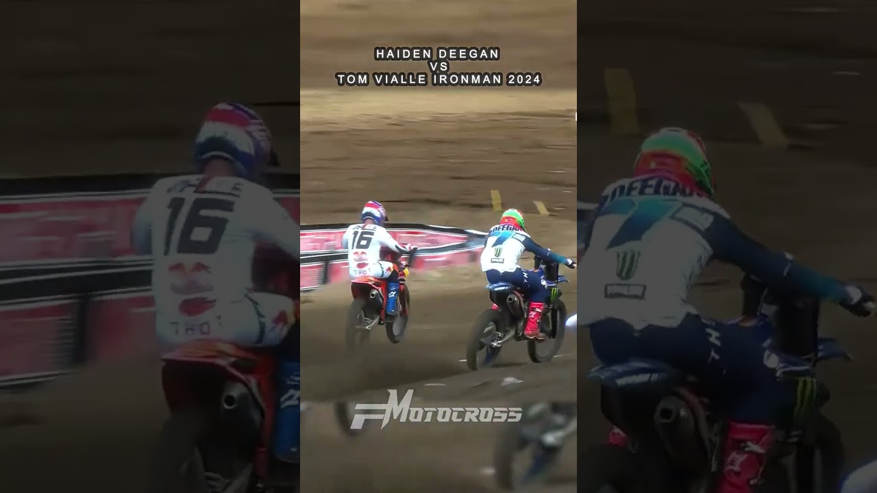 Haiden Deegan and Tom Vialle in an incredible battle for 1st place in Ironman in 2024.