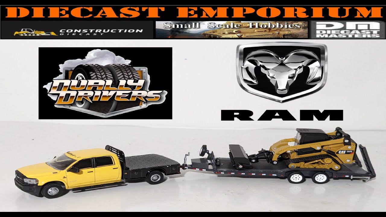 1:64 Scale Greenlight Collectibles Ram 3500 Tradesman Dually Flatbed - Construction Yellow