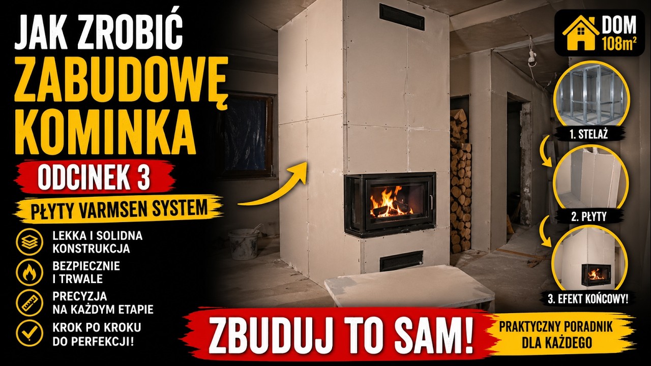 🔴EP.52 Jak zrobić zabudowę kominka płytami Varmsen