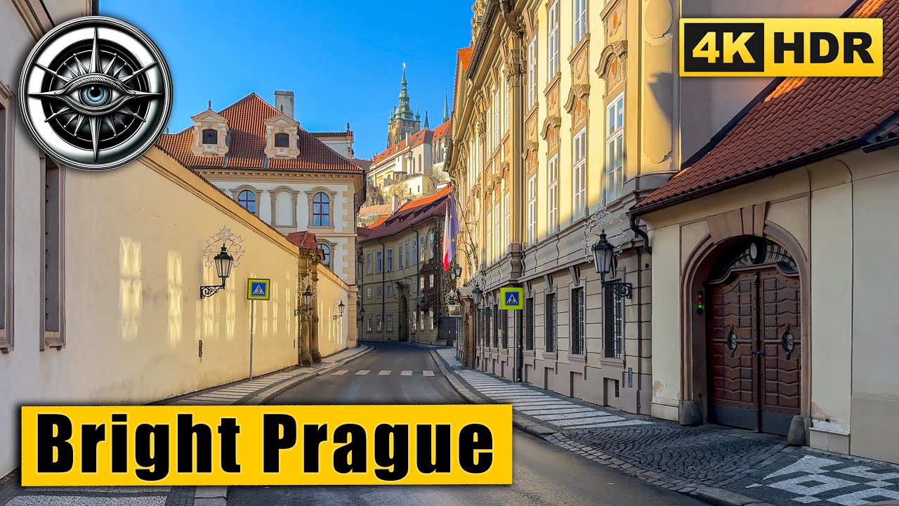 Bright Day in Prague | Light-Filled Walk Through Lesser Town | 4K HDR