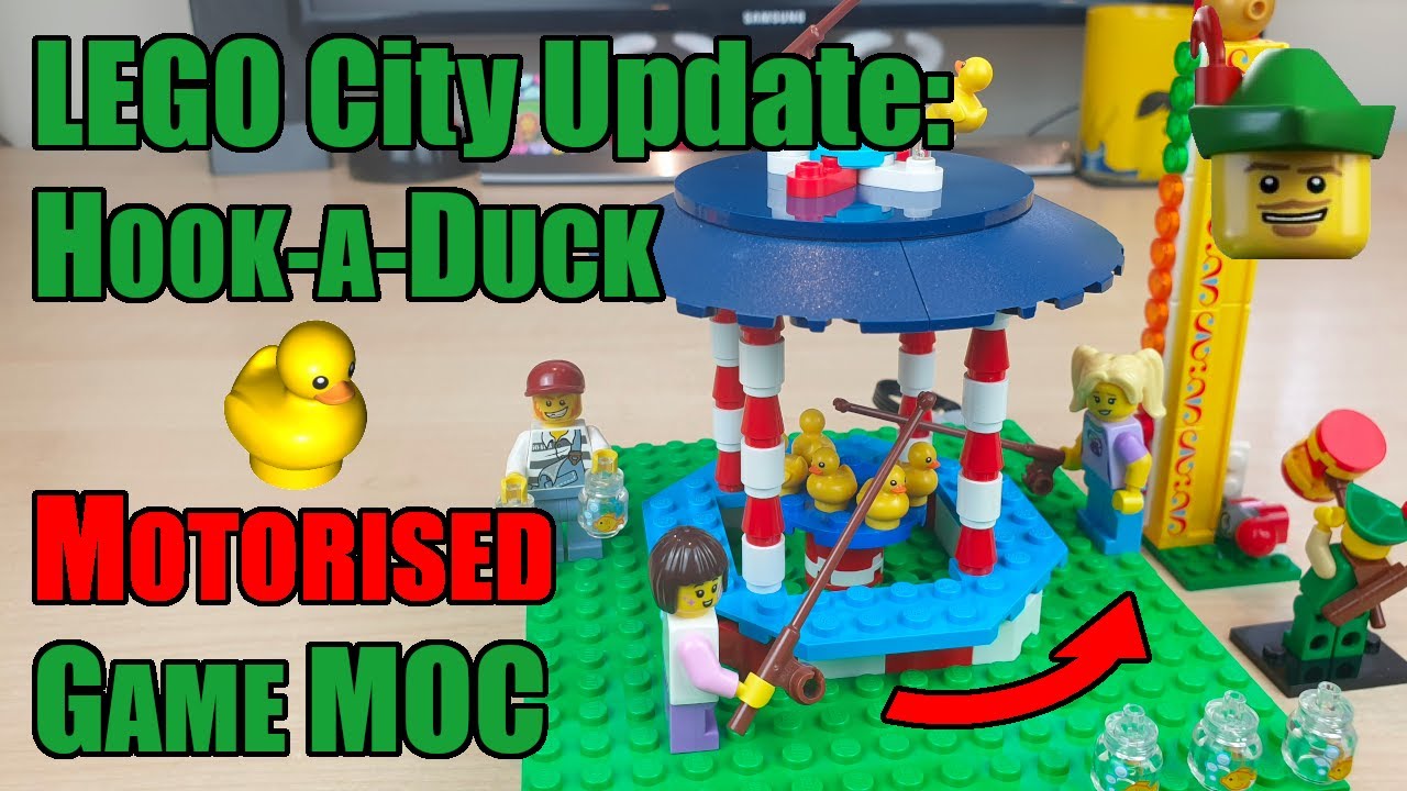 LEGO City Update - Motorised Hook-A-Duck Carnival Game MOC 🦆🎢🎡🎠🏹