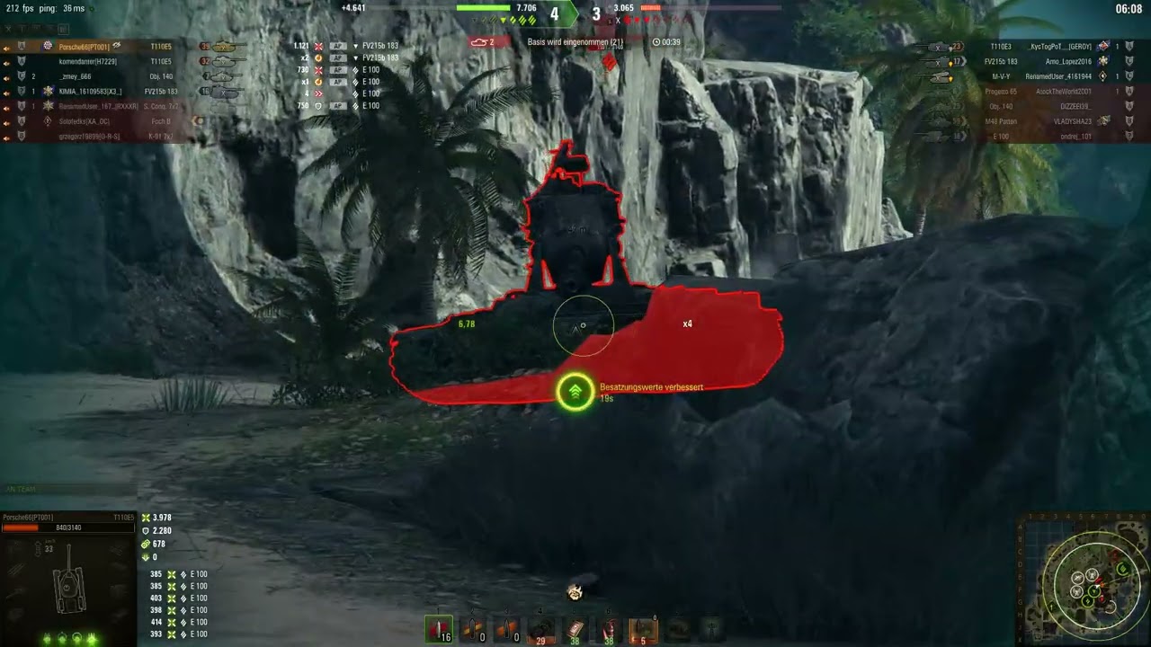 World of Tanks Ansturm Gefecht auf Karte Austern-Bucht mit T 110 E 5  und etwas mehr als 5000 Schad.