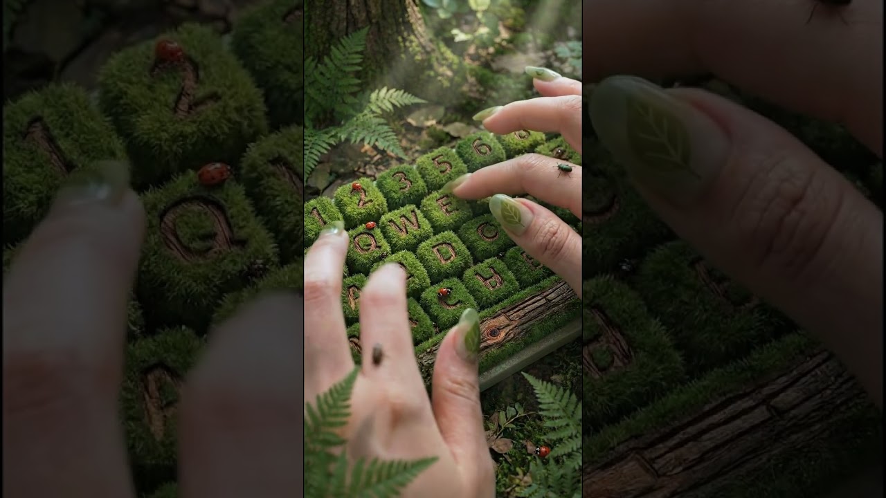 Moss Keyboard Typing 🌿 Ultra-Realistic Nature Textures | 4K Relaxing Visuals   