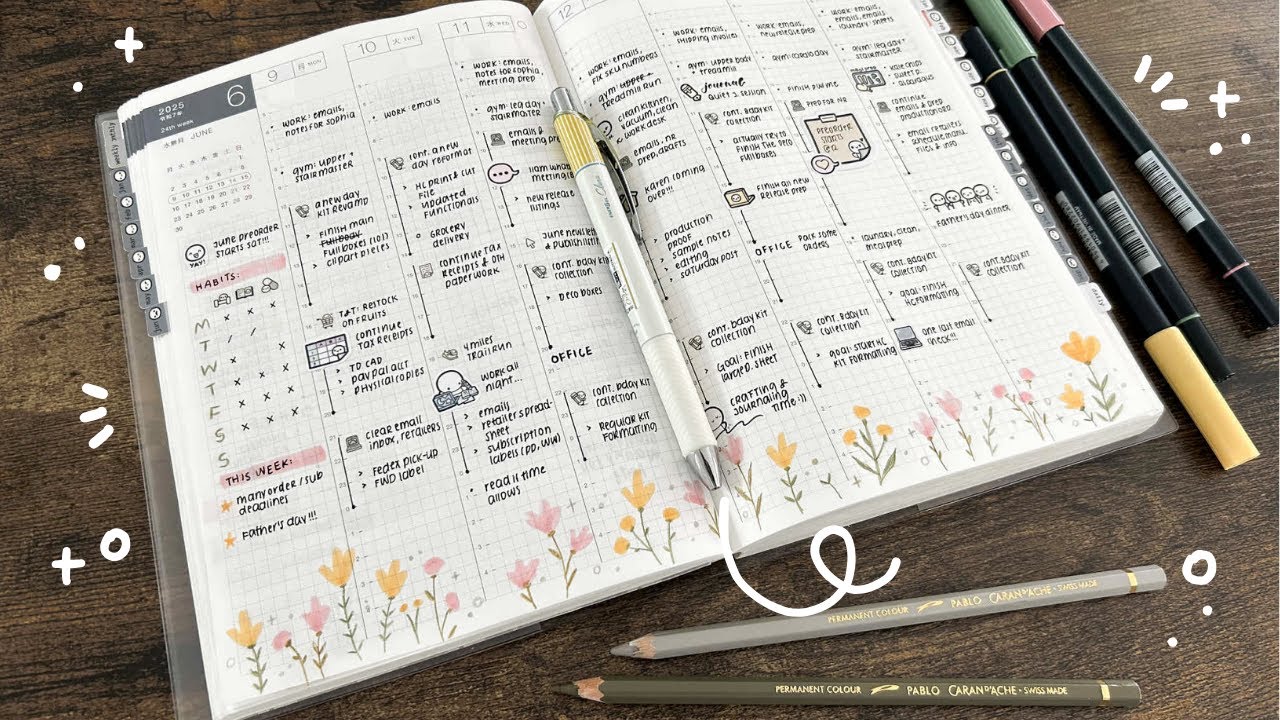 Weekly Plan With Me: Little Flower Doodles | Hobonichi Cousin