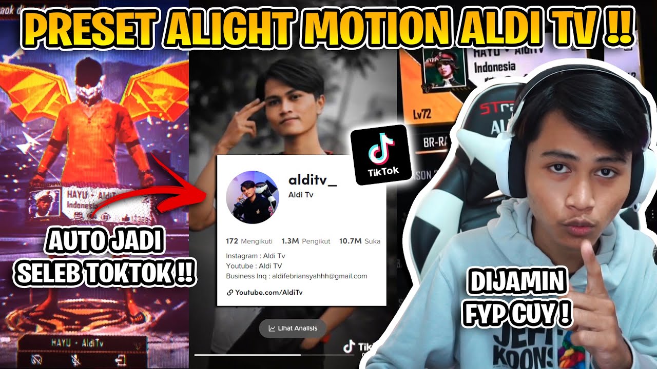 YANG MAU JADI SELEB TIKTOK WAJIB PAKE PRESET ALDI TV !! PRESET ALIGHT MOTION !!