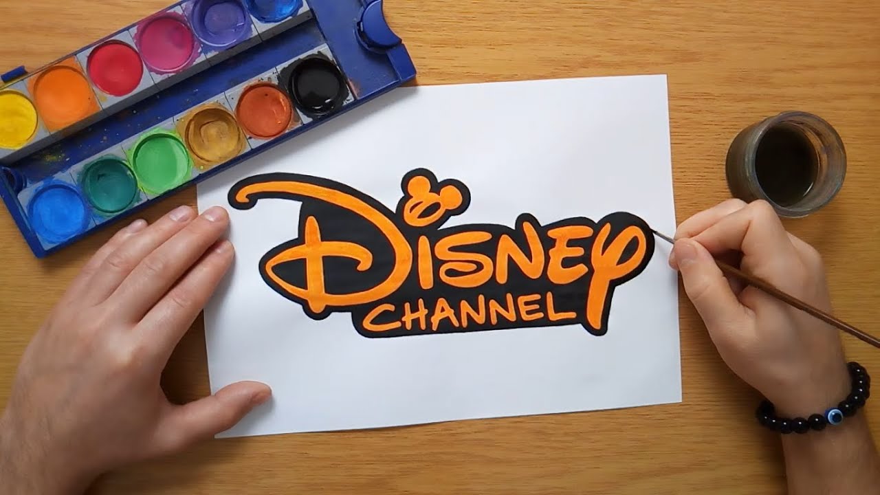 🎃 orange & black Disney Channel logo - painting