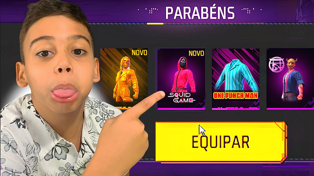 PEGUEI AS SKINS DA NOVA ATUALIZAÇÃO PRO MEU IRMÃOZINHO NO FREE FIRE! 😍