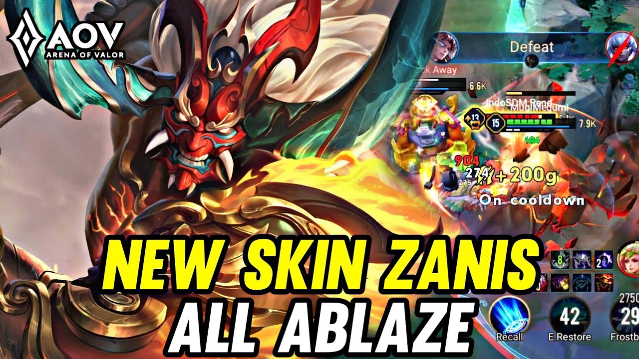 AOV : NEW SKIN ZANIS ALL ABLAZE GAMEPLAY - ARENA OF VALOR LIENQUANMOBILE ROV