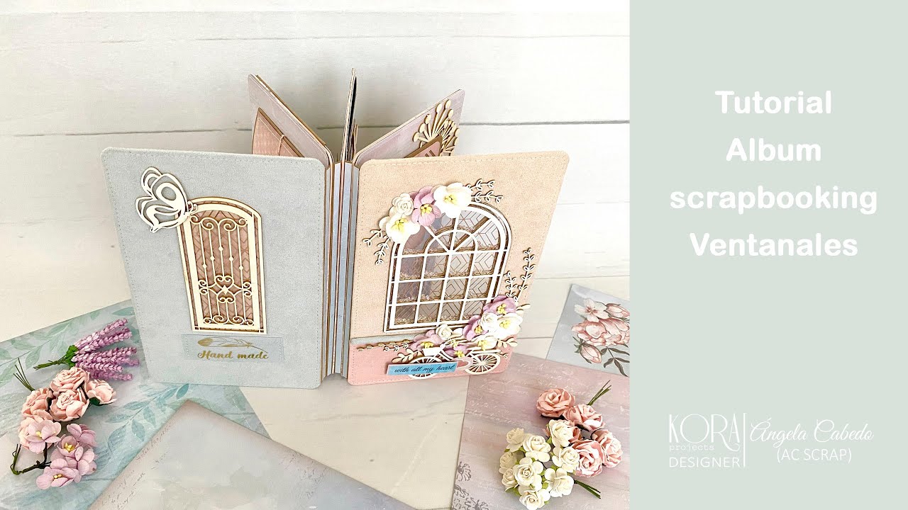 Cómo hacer un álbum scrapbooking romántico con shaker ventana de Kora Projects. Scrapbooking.