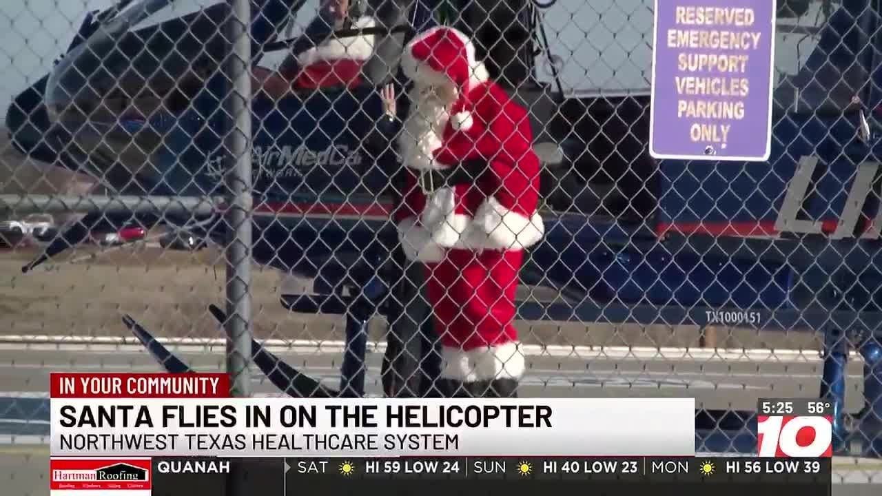 Santa makes appearance at Northwest Texas with Lifestar helicopter ride