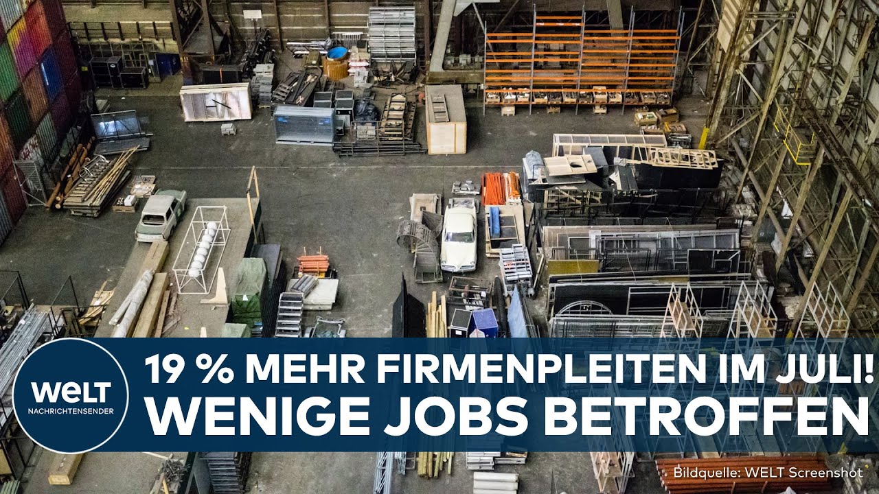 DEUTSCHE WIRTSCHAFT: Firmenpleiten ziehen im Juli um 19 Prozent an &ndash; st&auml;rkster Anstieg seit Monaten!